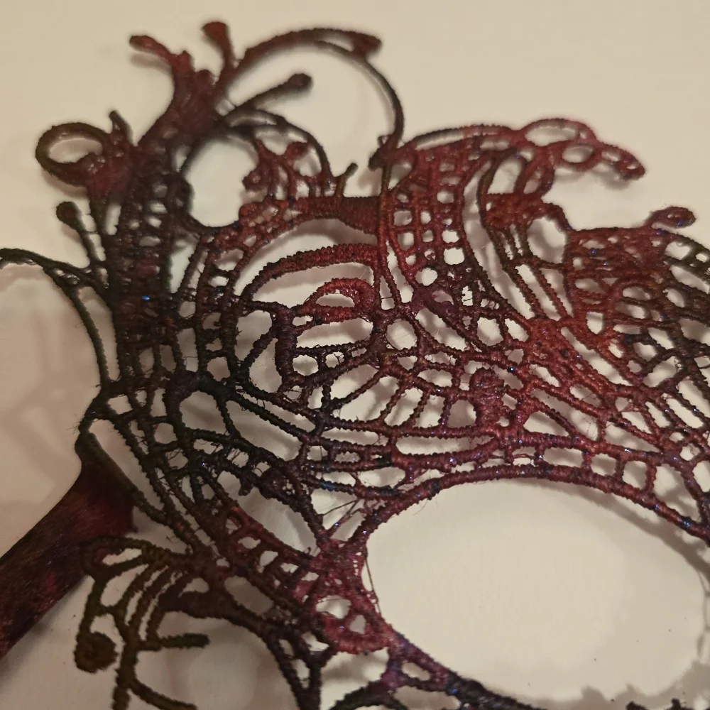 HANDCRAFTED Upcycled Lace Eye Mask HANDPAINTED Festival Mask Comic Con Sexy Play
